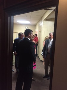 Jason Zachary, Speaker Beth Harwell and State Senator Frank Niceley before the oath of office was administered. 