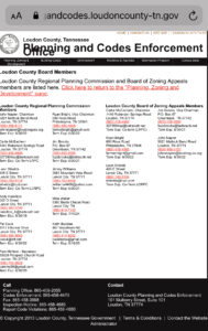 According to the Loudon County Planning website the appointed members of the Planning Commission. Appointed by Loudon County Commission